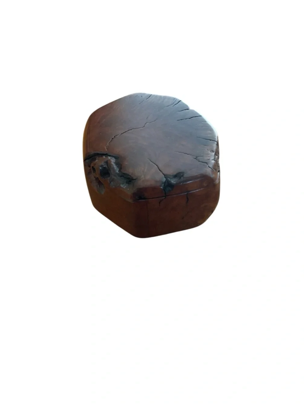 Handmade natural burl wood keepsake box